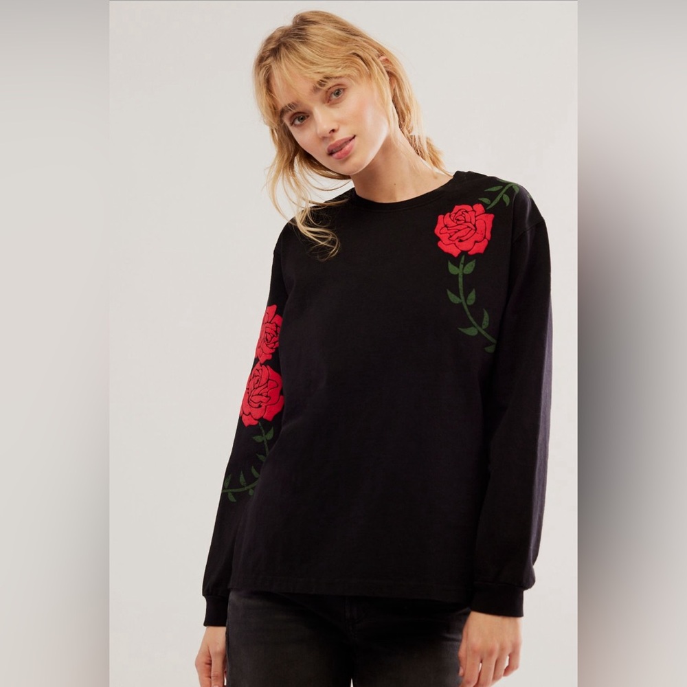 FREE PEOPLE Sacred Rose Puff Print Longsleeve - Ragabond Studio MEDIUM